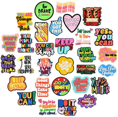30 PCS Cute Pins Bulk, Funny Backpack Aesthetic Lapel Badge Pin Set Positive Brooch Pin for Backpacks, Hats, Bags