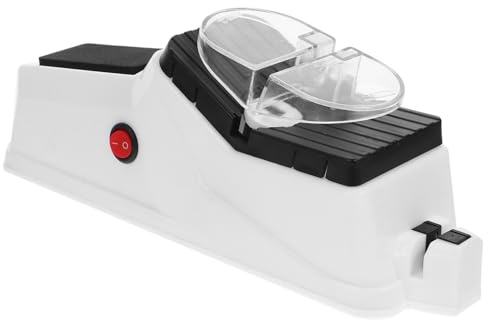 OKUMEYR Affilatrice Elettrica Da Cucina Multifunzione Usb, Strumento Per Affilare Coltelli e Forbici, Design Ergonomico Bianco Per Uso Domestico e Affilatura Quotidiana