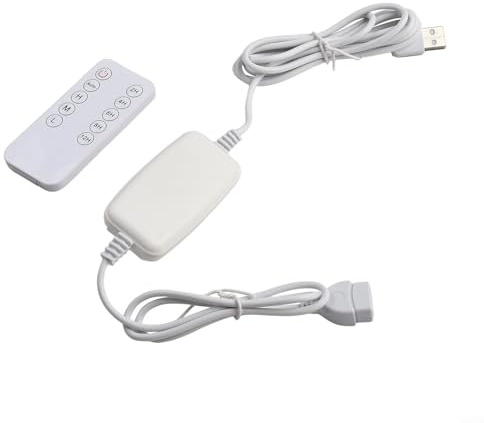 Cavo di alimentazione con telecomando USB con timer da 2/4/6/8/12 ore e controllo ventola regolabile a 4 velocità, cavo USB da maschio a femmina da 2 m
