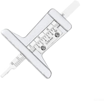 Medidor de profundidad de neumáticos de acero inoxidable con grabado a escala clara y bordes lisos para una medición precisa de los neumáticos, compacto y fácil de transportar (A)