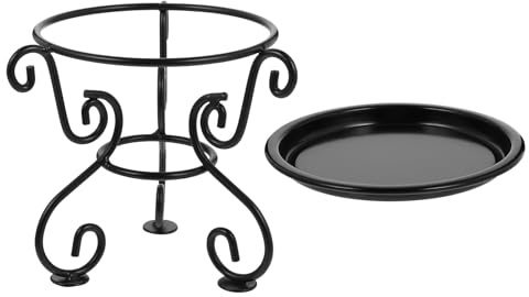 Toyvian Supporto per Piante in Ferro Nero Solido e Stabile Alzata per Vasi da Interno ed Esterno Portavaso Elegante per Suculente Piante Tropicali e Fiori per Balcone Giardino e Ufficio