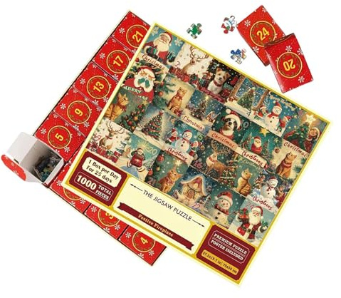 Puzzle Adventt Calendar 2026 - Christmas 24 Box Puzzle, Advent Jigsaw Calendars, Christmas Countdown Calendar 24 Days Puzzles, Event Plaanner for Kids Adult Party Wedding Boys Girls Teens