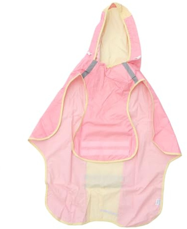 COHEALI Medium and Large Dog Raincoat with Reflective Strips, Waterproof Color-Block Pet Cloak for Large and Small Breeds, Pink Dog Mantle for Outdoor Weather Protection
