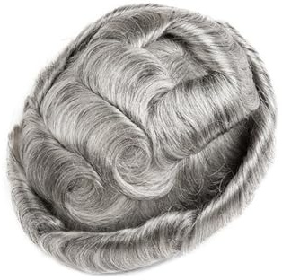 Capelli da uomo Parrucchino in pelle senza nodi for uomo Protesi capillare maschile for capelli umani Parrucche per tutti i giorni(7x10)