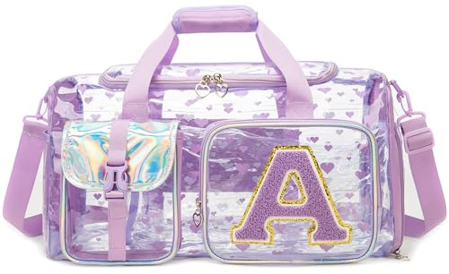 HTgroce Bolsa de Deporte Niña Transparente Inicial A– Bolsa de Piscina para Playa y Gym – Maleta Infantil Fin de Semana