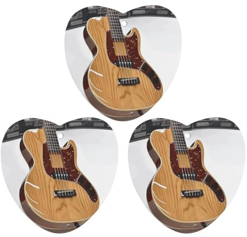 3 PCS Car Air Freshener Cards Personalized Guitar Musical Instrument Automotive Air Fresheners Long-Lasting Double Sided Hanging Scented Card for Car Rearview Wardrobe Bathroom Black