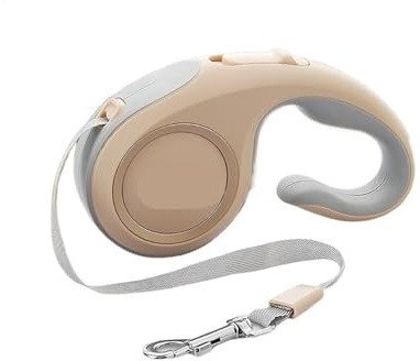 Automatisch einziehbare Hundeleine for Spaziergänge im Freien, Wandern, kleine Hunde, Traktion, Katzenleine(Champagne,5M)