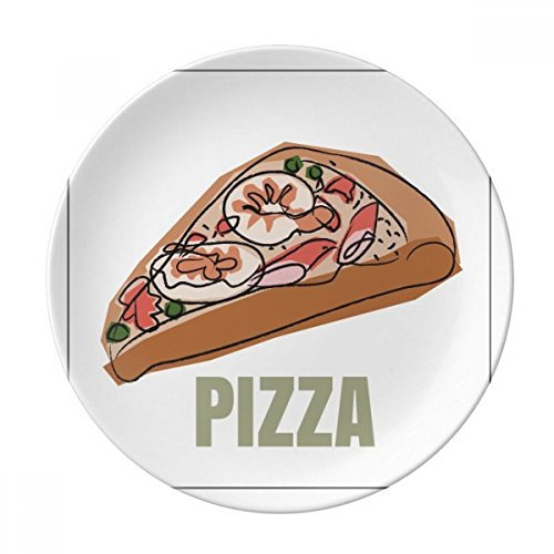 Plato de postre de porcelana decorativo, diseño de pizza italiana, 25,4 cm