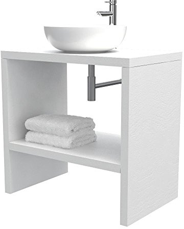 VE.CA. Badezimmerschrank mit Boden, Breite 80 cm, Tiefe 50 cm, Höhe 78 cm, Farbe Eschenholz, Design 100 % Made in Italy, Badezimmer zu Hause