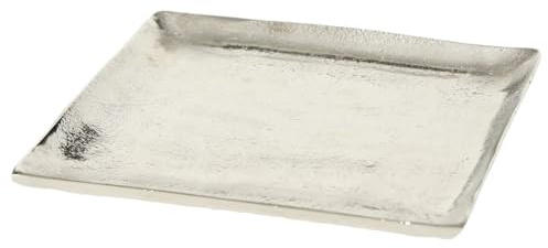 Meinposten. Dekoteller silber Dekoschale Metall Teller Schale Alu Deko 20x20 o. 25x25 cm (20 x 20 cm)