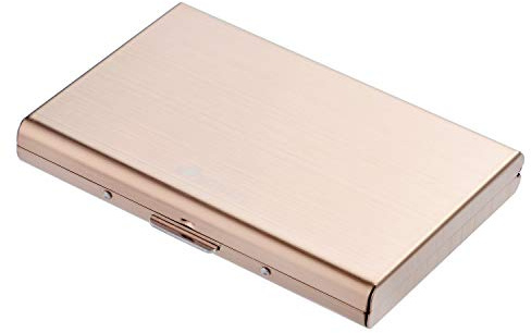 BONSYL® Slim Metall Kreditkarteninhaber Brieftasche für Damen und Herren,mit RFID und NFC Schutz gegen Datendiebstahl Kartenhalter für 6 Karten. (6 Slots-Rosé Gold)