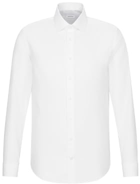 Silkesdekal herr affärströja – slim fit – strykfri – Kent krage – långärmad – 100% bomull, Vit (666244), 44 SE
