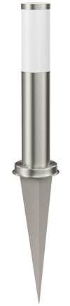 ledscom.de Pollerleuchte PORU, Erdspieß für außen, Edelstahl, rund, 38,5cm, inkl. Smart Home RGBW E27 LED Lampe, 8,89W, 892lm