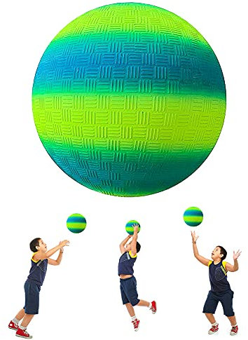 ARVOV PVC Bouncy Kickball, Regenbogen Ball, Kinder Spielball, Wasserball Fußball, Strandball für Indoor Outdoor 8,5-Zoll (Blau und Gelb)
