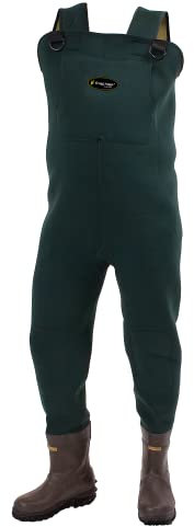 FROGG TOGGS Women's Amphib Neoprene Waterproof Bootfoot Chest Wader for Hunting, Forest Green, 9