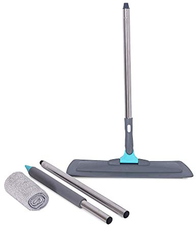 K-ONE 360 Magic Aluminium Microfiber Floor Cleaning Easy Telescopic Handle Flat Mop For Laminate Wooden Hard Floor Vinyl Tile