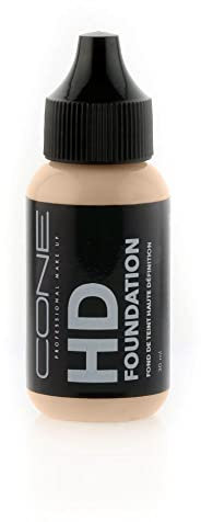 HD Foundation, flüssige Foundation, Profiqualität, mit leichter bis mittlerer Deckkraft für ein natürliches und zart-mattes Finish, Spezial für täglich, 30ml (Neutral Ivory)