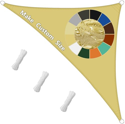 Awning Triangle Right Angle 2 x 2 x 3 m, Sun Protection Tarpaulin, Breathable Sun Protection Wind Protection, with Free Rope, Perfect for Outdoor Use - Sand Yellow