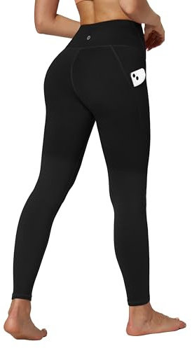 Ewedoos Women's Black Fleece Lined Leggings with Pockets Winter Thermal High Waisted Yoga Warm Leggings