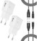 2-Pack Cargador Carga Rapida Tipo C para Samsung Galaxy S23/S22/S21 Ultra/S21+/S20 FE/S10/S9/A54/A53/A34/A20e/A14/A13/A12, Google, LG, Cargadors Rapido Universal Movil con 2M USB C Cable de Carga