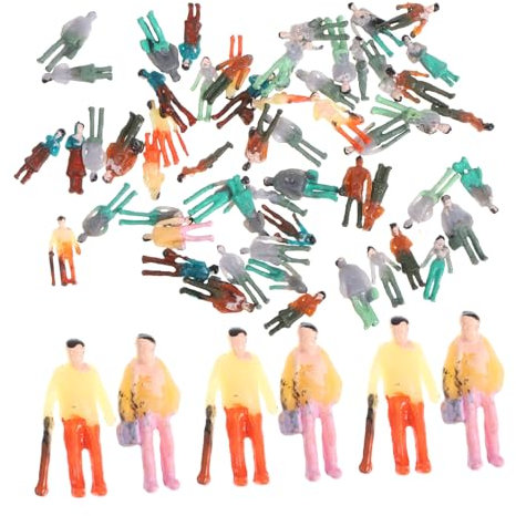 STOBOK 100piezas Figuras Personas Miniatura Multicolor Pintadas Modelos para Maquetas Aleatorias para Escenarios y Paisajes