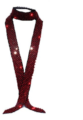 Yurosiay Strass Krawatte Glitzernder Strass Schal für Damen Herren Mode Pailletten Krawatte Lange Strass Schlips Kristall Halstuch Glitzer Party Krawatte für Tanz Cosplay Show Karneval Weiße