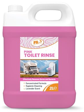 Filo Pink Toilet Rinse 2L, Concentrated Caravan Toilet Chemicals, Lavender Scent, Motorhome Fresh Flush Fluid, Eco Friendly Odour Eliminator for Portable Toilets