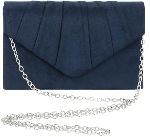 COLLBATH Navy Evening Clutch Bag for Women Elegant Envelope Handbag for Wedding Party Prom Lining Stylish Crossbody Purse Snap Closure