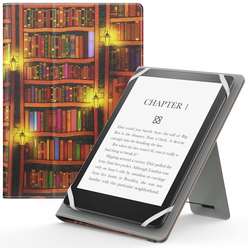 Moko Universal Case for 6-7 inch eReaders & Tablets, Retro Library