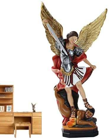 Genérico Estatua de,Figura arcángel Miguel Coloreada | El San Arcángel Miguel Derrotó al Dragón, La Escultura del Ángel de Batalla