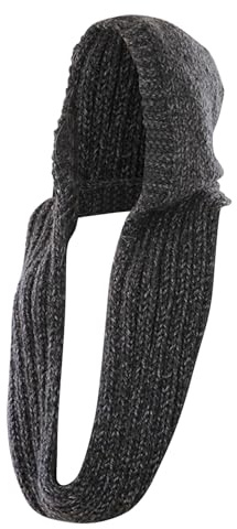 Warme Winddichte wasserdichte, Kapuzenschal Damen Winter Outdoor Mütze Damen Warmer Balaclava Strickmütze Unisex Sturmhaube Einfarbig Gestrickt Winterschal Kappe Schal Herbstschal Mützenschal