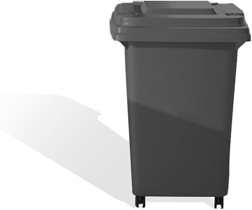 Bote Basura For Exteriores 30L 50L 100L 120L 240L Bote Basura Con Ruedas Con Tapa Bote Basura Comercial Residencial For Uso Exteriores Cubierta Garaje Patio Trasero(Black,50L)