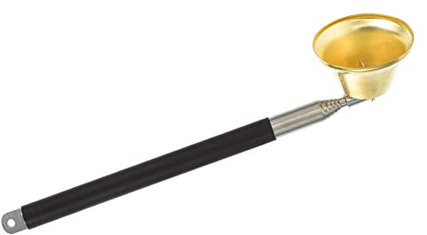HAWILLOSCH Bell-shaped Buddhist Candle Fire Extinguisher Extensible Candle Snuffer Gold Copper Trimming Tool for Household and Religious Use