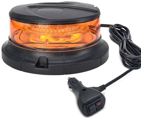 AOJO Orange Rundumleuchte LED mit Magnet für LKW-Transporter, 12V 24V Universell Rundumkennleuchte Gelb mit 2.8M Kabel