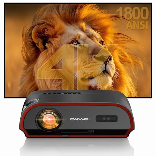 2025 Smart 4K Projector for Daylight Viewing |1800ANSI Lumens, Android TV & WiFi 6 | 300 Home Theater & Outdoor Movie, DSP Audio & Bluetooth 5.2, HDMI , USB, Focus & Keystone, Rear Ceiling Mounted