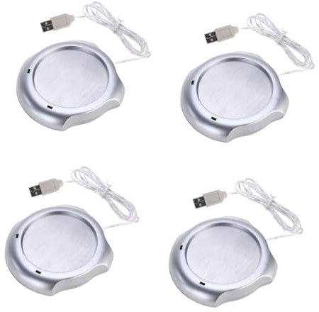 OKUMEYR Lot De 4 Chauffe-Tasses Électriques pour Bureau Chauffe-Tasse Rapide pour Thé Café