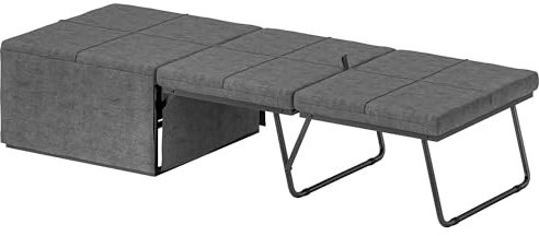 HOMCOM Folding Guest Bed, Single, Grey, 69 x 181.5 cm