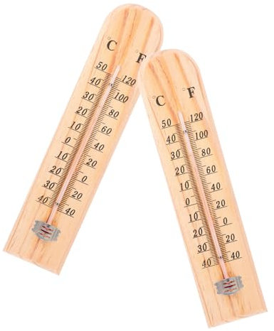 YARNOW 2pezzi Termometro Da Parete in Legno Per Casa Esterno Giardino Meteorologico Misuratore Temperatura Preciso Indicatore Meteo