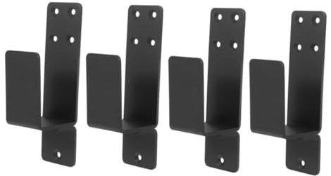 SHINEOFI Support de Barre de Sécurité Forme en U en Acier Noir Robuste pour Renforcer la Stabilité et Sécuriser Portes et Portails de Jardin