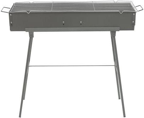 Barbecue portable pour charbon de bois, 80 x 18 cm, pliable, avec clapet d'air réglable, alliage de zinc-fer, capacité de charge de 35 kg, idéal pour pique-nique, jardin et plage