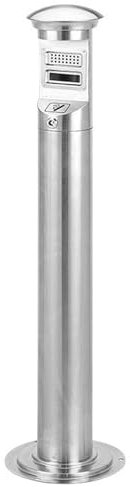 Cendrier Extérieur sur Pied en Acier Inoxydable - Cendrier avec Couvercle et Serrure à Clé, Anti-Vent et Étanche - pour Terrasse, Jardin, Bureau et Domicile