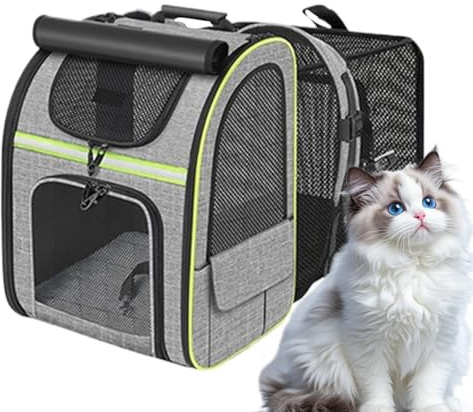 Hundetrage Rucksack | Hundetransporter Rucksack - Erweiterbarer Atmungsaktiver Faltbarer Haustiertasche Für Reise Auto Motorrad Radfahren Wandern Outdoor