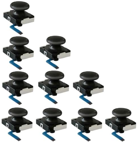 HWBZDPZQD Lot de 10 joysticks analogiques de remplacement Joy-Con, joysticks 3D anti-dérive, for Nintendo Switch et Switch Lite(10pcs black)