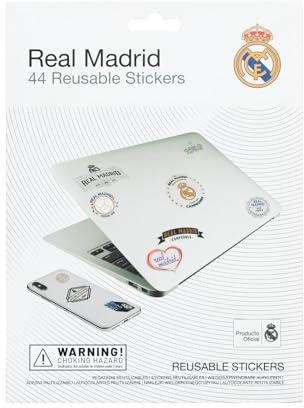 Grupo Erik | Autocollants Réutilisables Real Madrid | Stickers | Stickers pour Ordinateur, Téléphone et Tablette | Autocollants Déco, Cadeau Ado Original