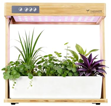yadoker Indoor Hydroponic Garden System, 8 Pods Smart Growing Kit with LED Grow Light, Automatic Timer, Pump System & 3.5L Water Tank – Ideal for Herb Cultivation (No Seed)