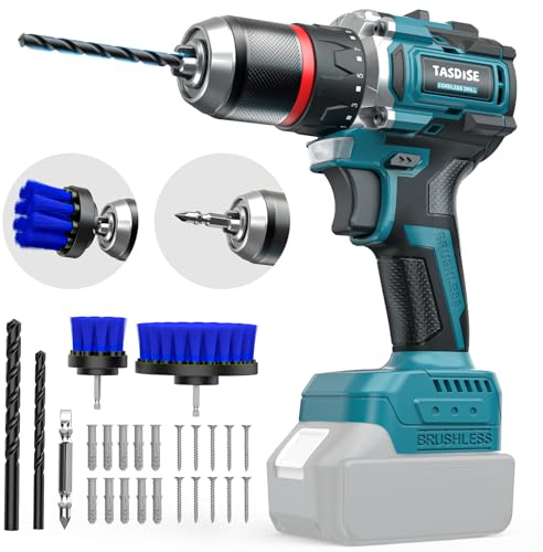 TASDISE Taladro Atornillador Inalámbrico - Compatible con Baterías Ma-kita 18V, 50 Nm Máx, 2 Velocidades Ajustables para Proyectos de Bricolaje en Casa y Jardín (Sin Batería ni Cargador)