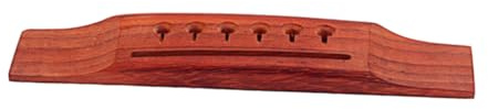 Redwood Acoustic Guitar Bridge Gq297 6-string Slotted | Thru Saddle Replacement Part, Red Finish, Vintage Look, DIY Mount, Model Gq297