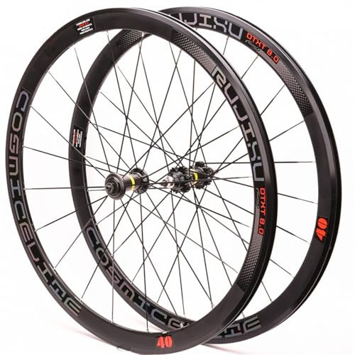 700C Fixed Gear Fahrrad-Laufradsatz 40mm Felgenhöhe Aluminiumlegierung Vorder- Und Hinterrad V-Brake 100/120mm 20/24H Naben Für Single Speed-Fahrräder/Rennräder(Colored Sign)