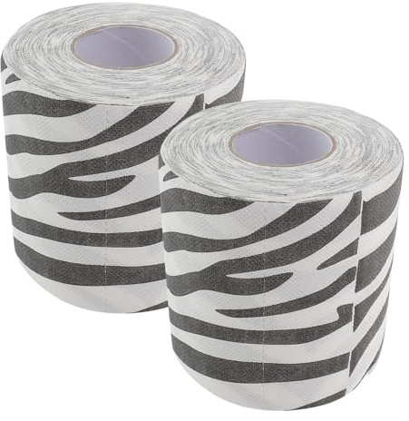 Hohopeti Papel Higiénico Paquete de 2 Rollos Diseño Creativo y Único con Estampado de Cebra 3d, Resistente al Desgarro para Uso Doméstico en Baño