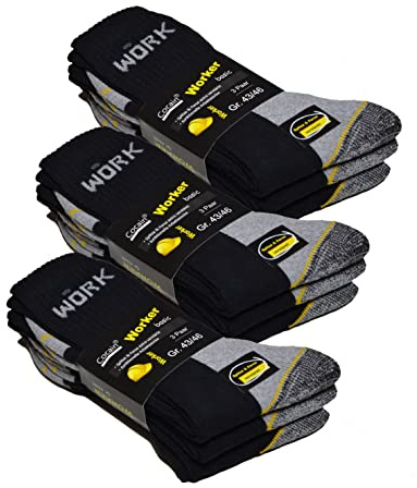 9 par kvinnor herr strumpor arbetssockor bomullsstrumpor fritid sport Storlek 47-50